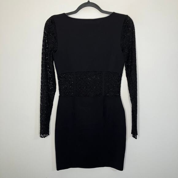 NWT WOLFORD x SIMKHAI Intricate Pattern Corsage Dress Black Lace Small - Picture 2 of 5